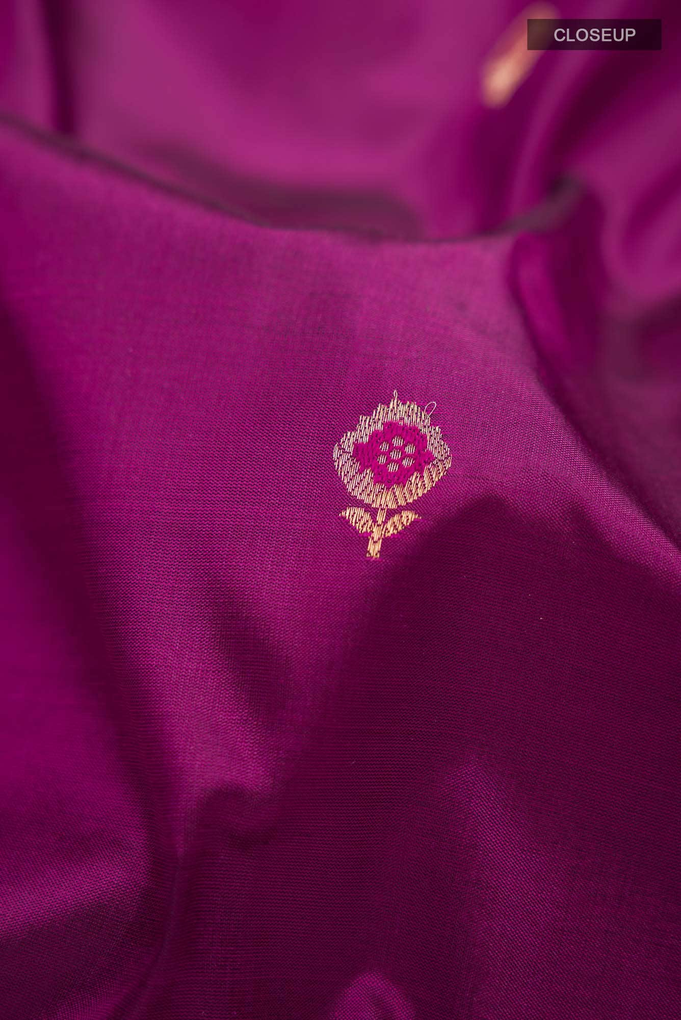 Magenta Banarasi Katan Silk Saree
