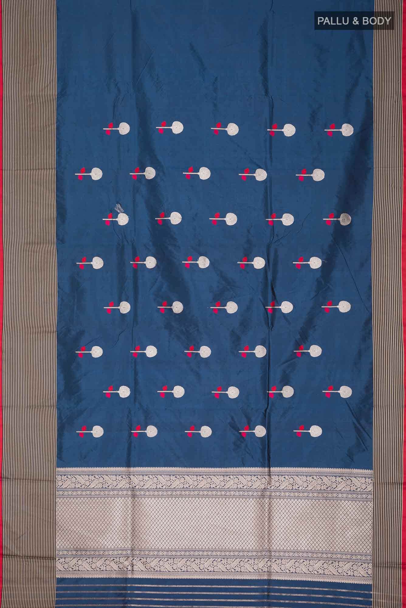 Blue Banarasi Katan Silk Saree