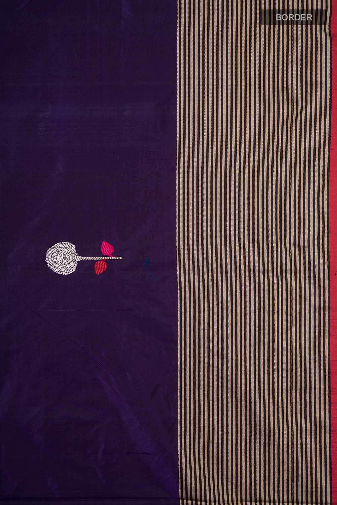 Violet Banarasi Katan Silk Saree