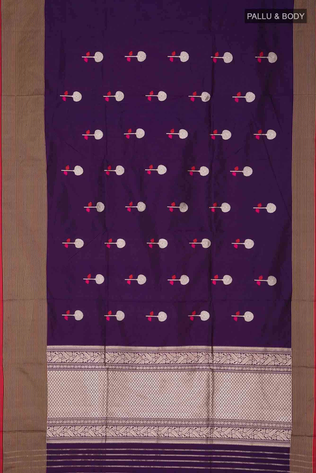 Violet Banarasi Katan Silk Saree