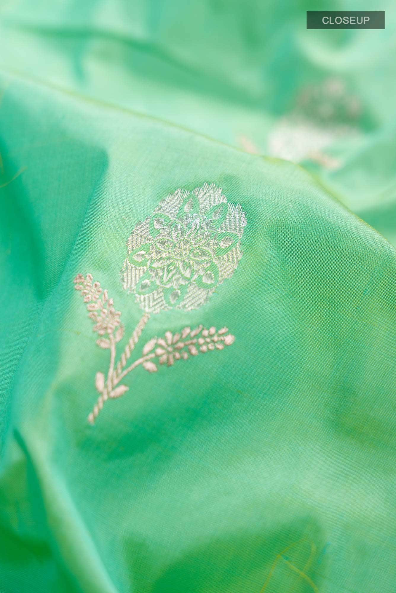 Green Banarasi Katan Silk Saree