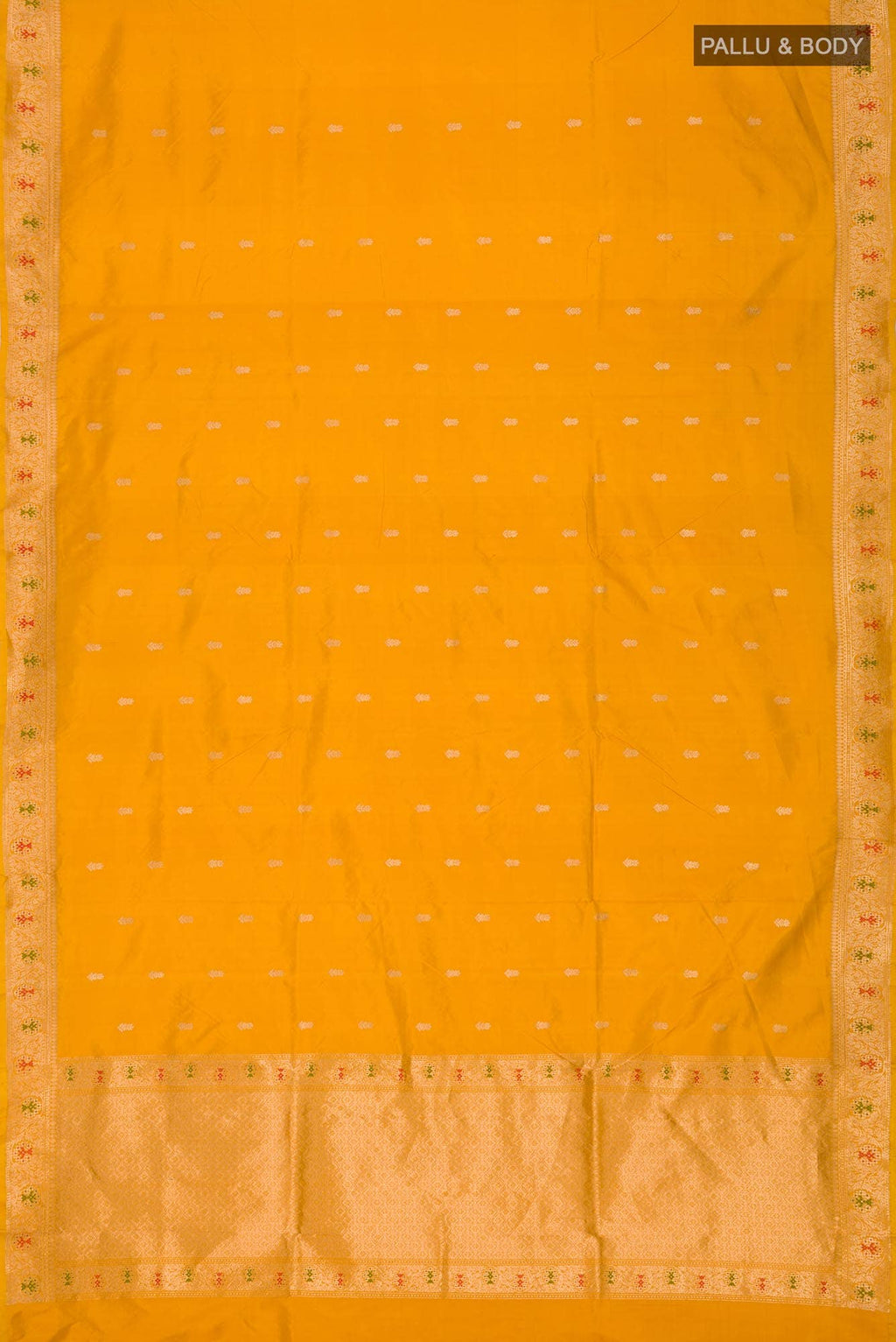 Yellow Banarasi Katan Silk Saree