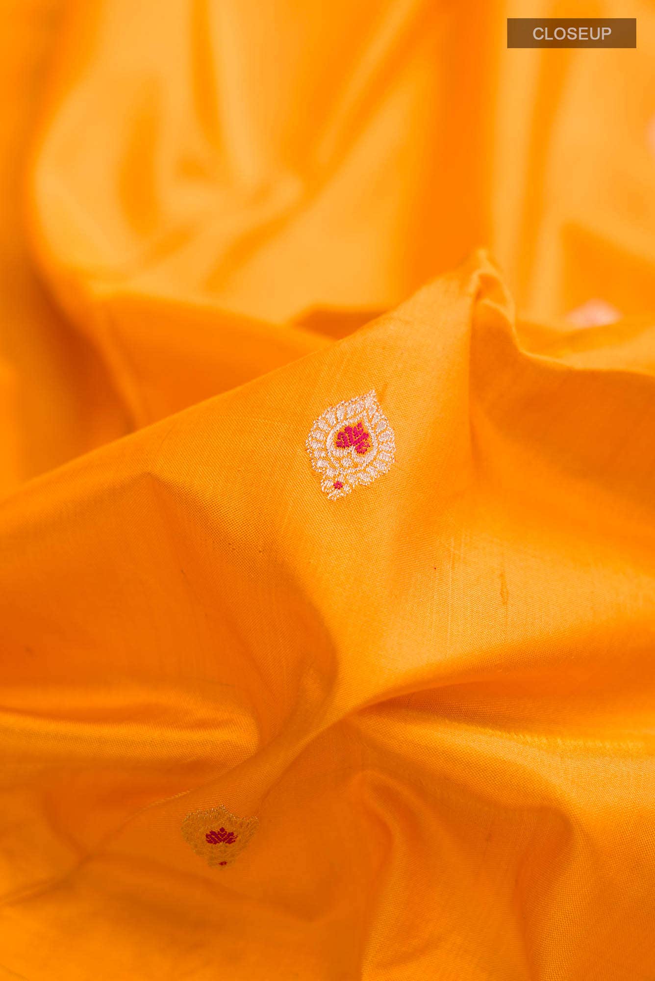 Yellow Banarasi Katan Silk Saree