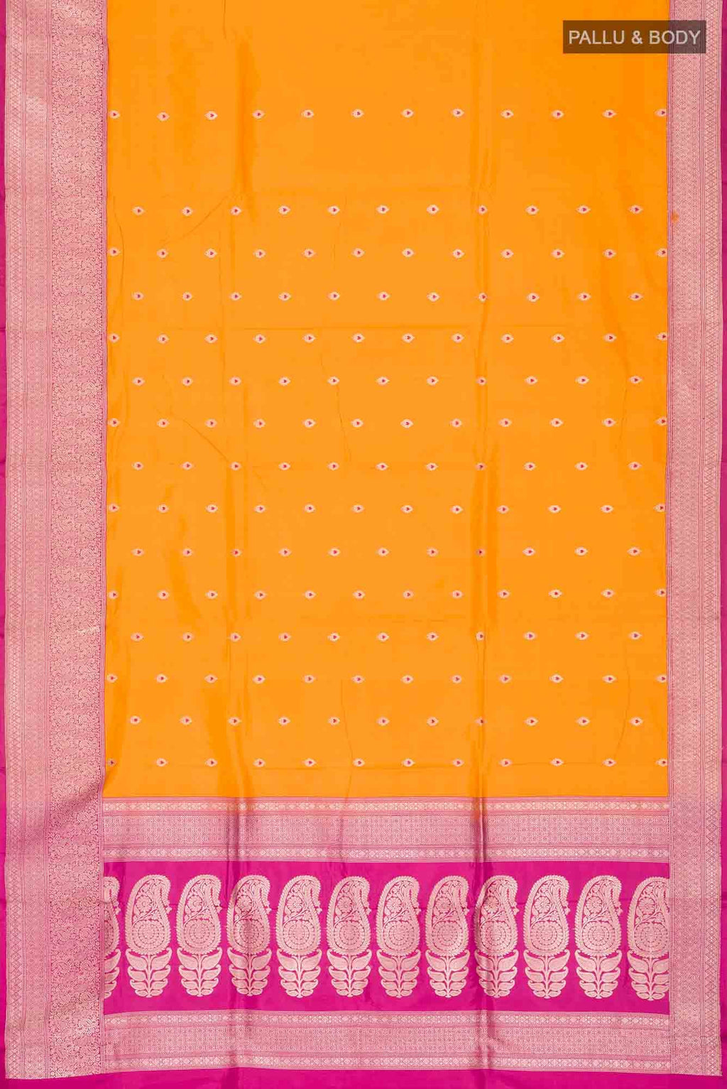 Yellow Banarasi Katan Silk Saree