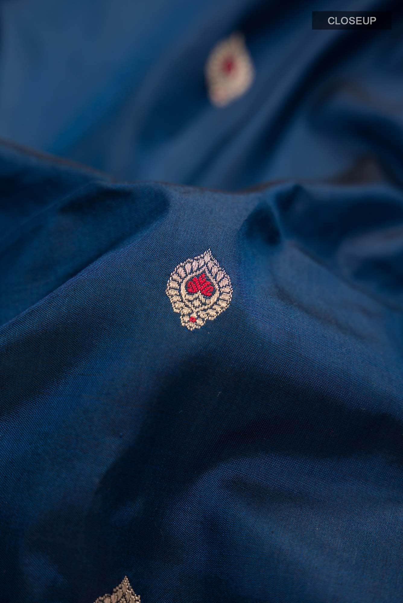 Blue Banarasi Katan Silk Saree