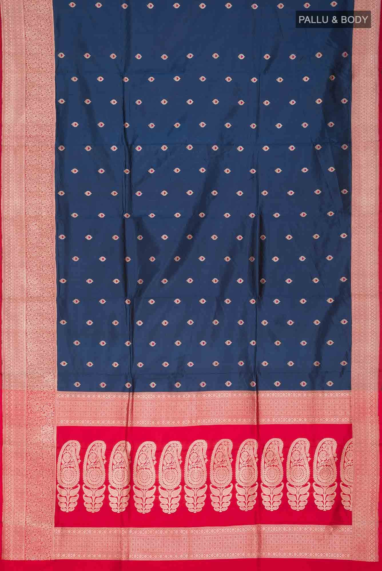 Blue Banarasi Katan Silk Saree