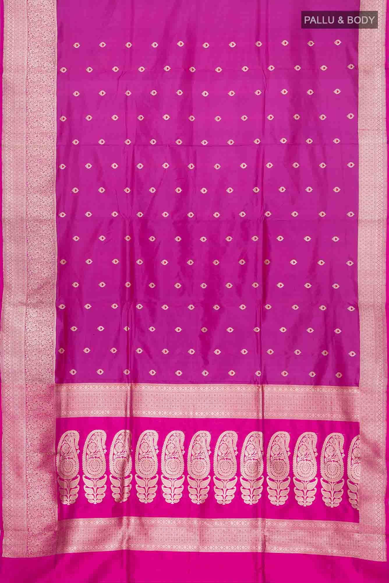 Magenta Banarasi Katan Silk Saree
