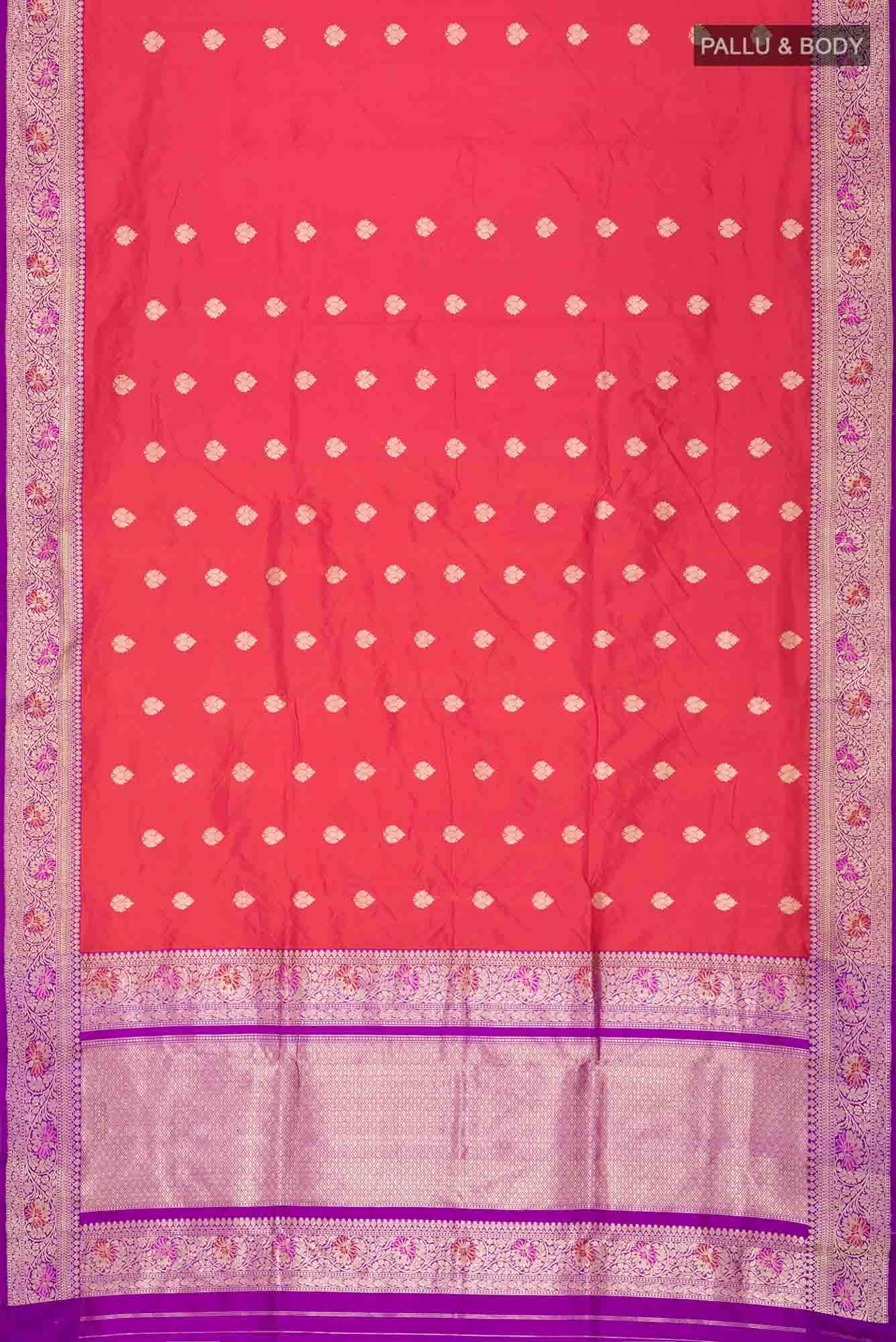 Red Banarasi Katan Silk Saree