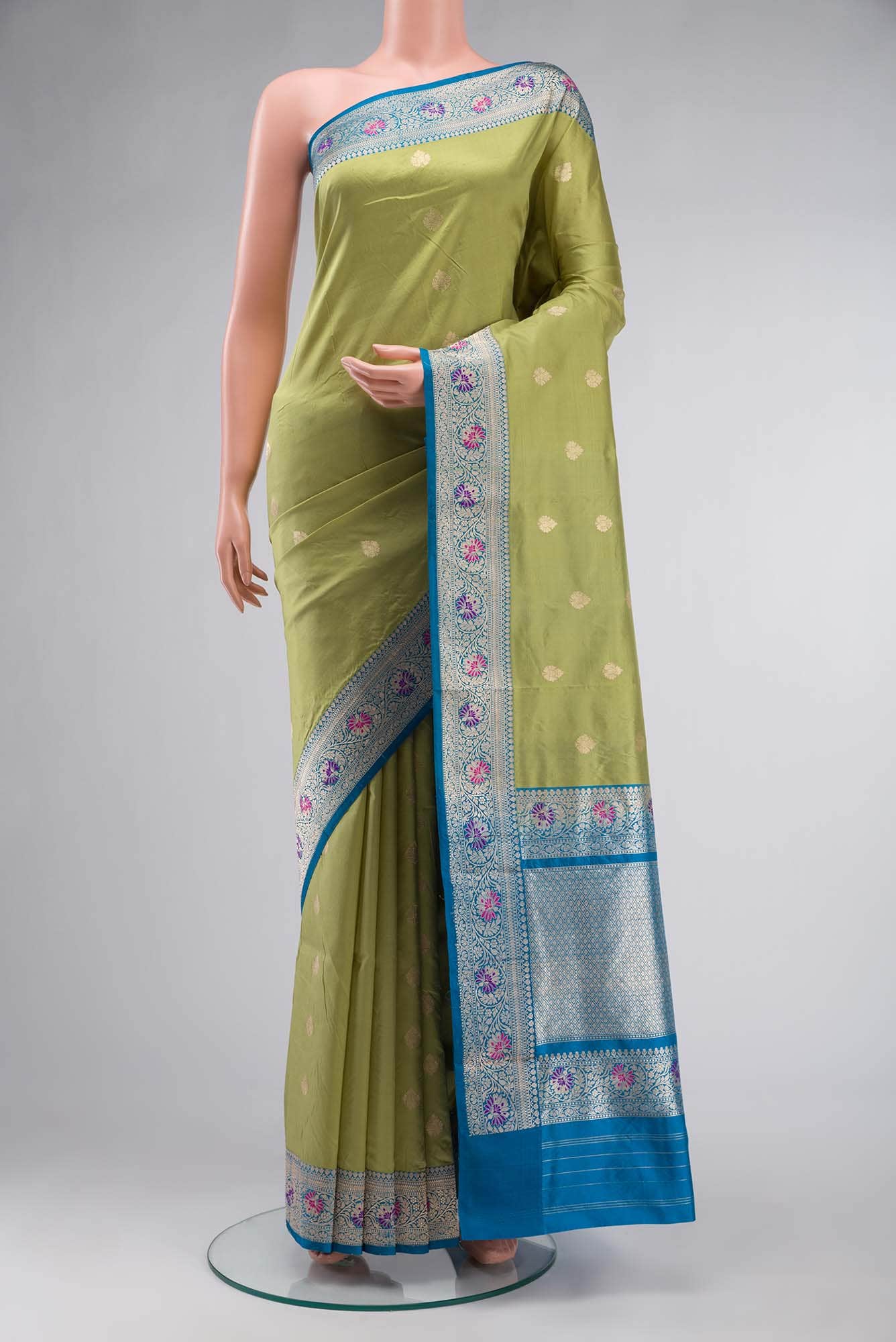 Green Banarasi Katan Silk Saree