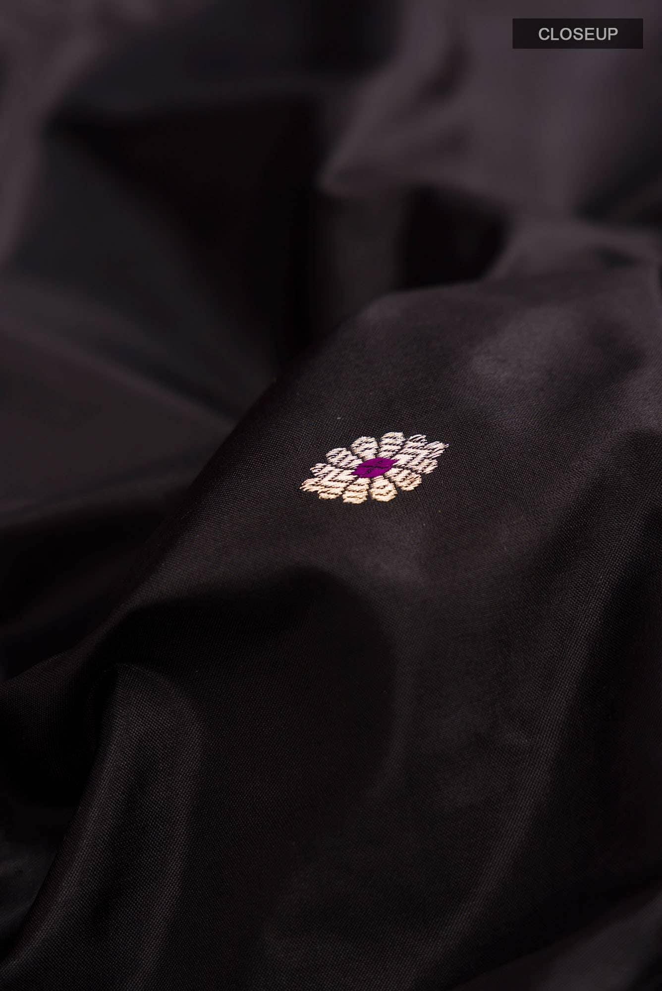 Black Banarasi Katan Silk Saree