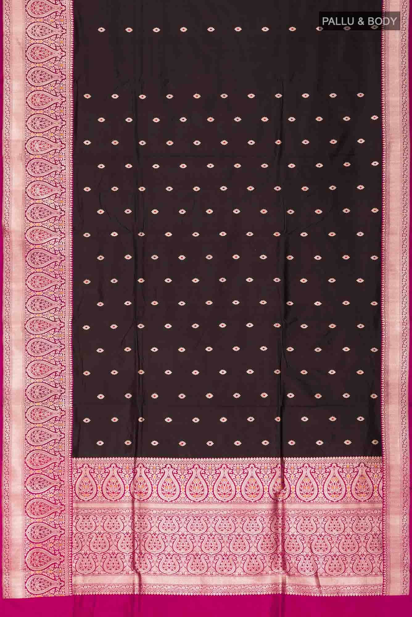 Black Banarasi Katan Silk Saree