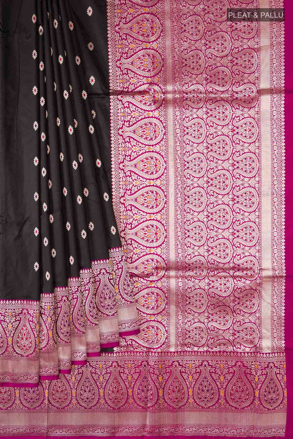 Black Banarasi Katan Silk Saree
