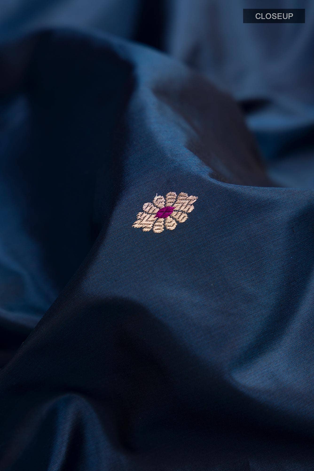 Blue Banarasi Katan Silk Saree