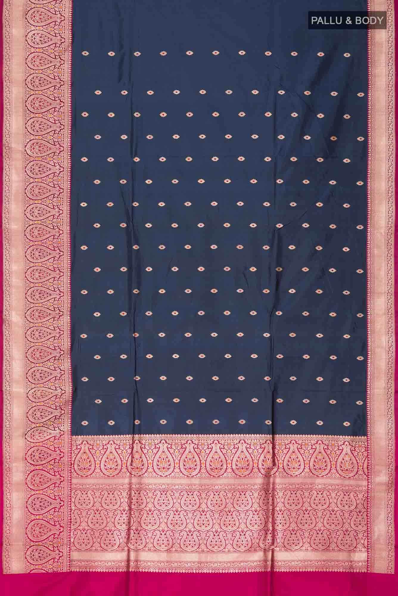 Blue Banarasi Katan Silk Saree