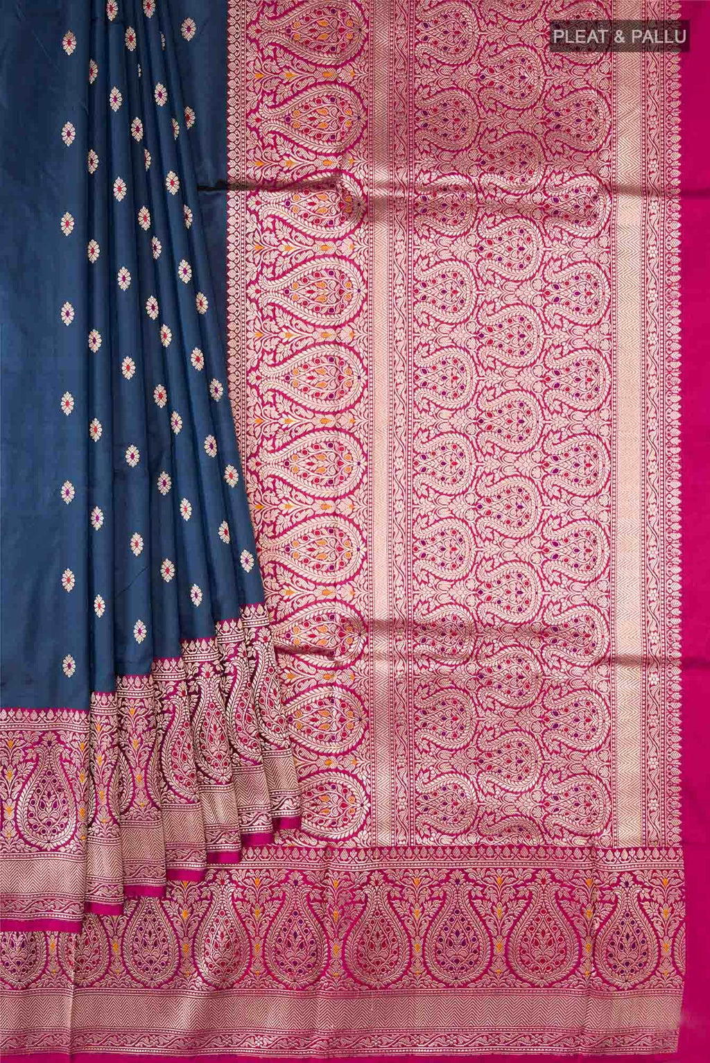 Blue Banarasi Katan Silk Saree