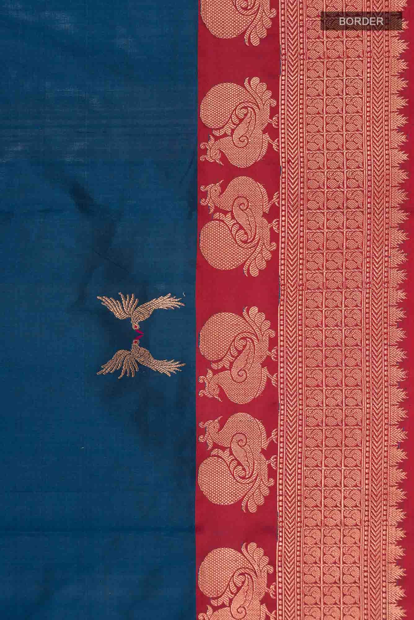 Blue Banarasi Katan Silk Saree