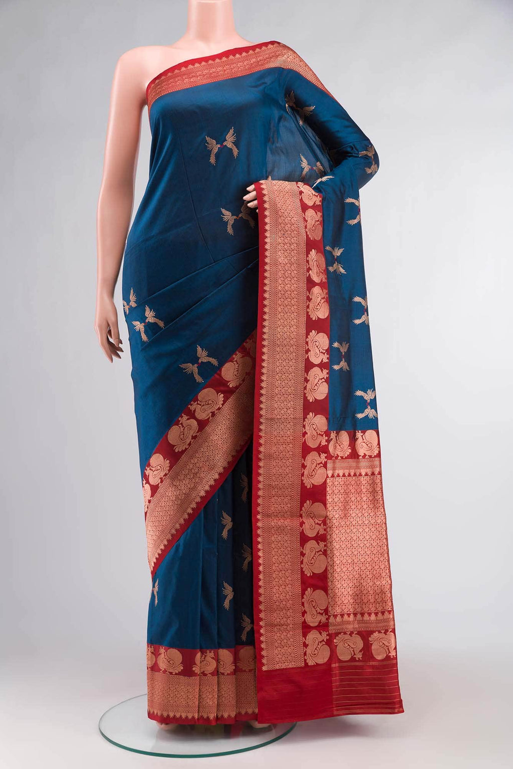 Blue Banarasi Katan Silk Saree