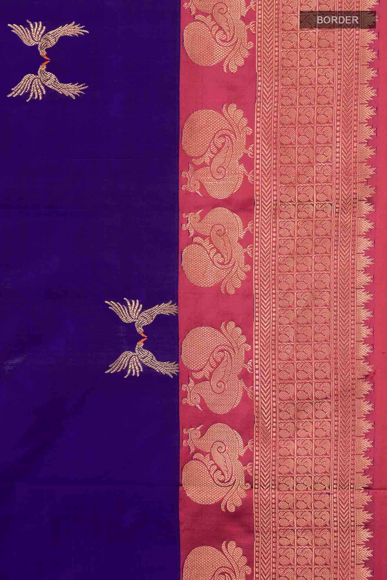 Blue Banarasi Katan Silk Saree