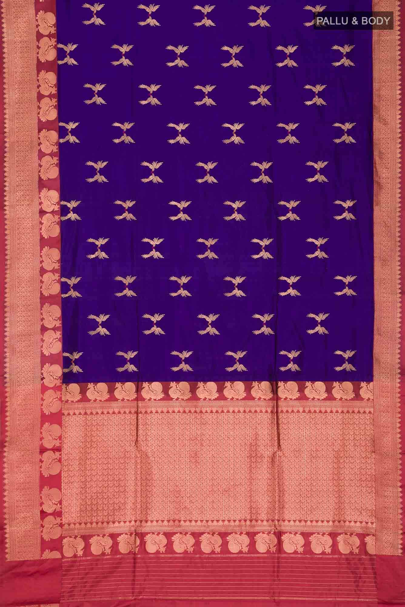 Blue Banarasi Katan Silk Saree