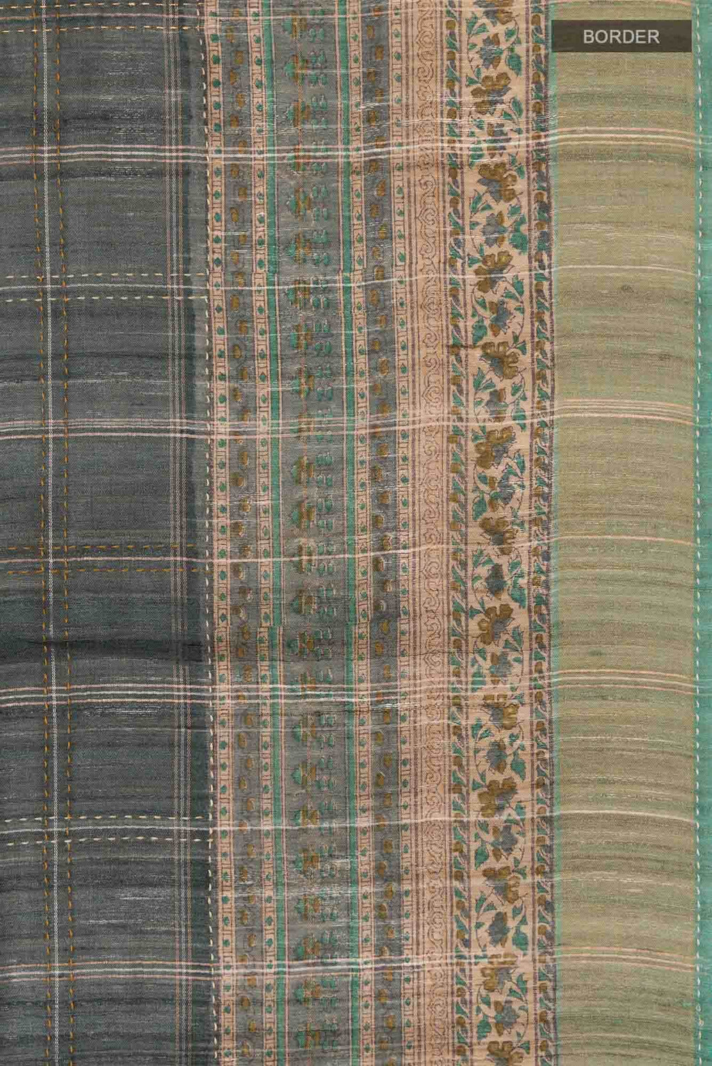 Green Bhagalpuri Tussar Silk Saree