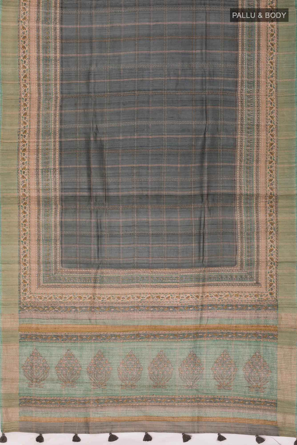 Green Bhagalpuri Tussar Silk Saree