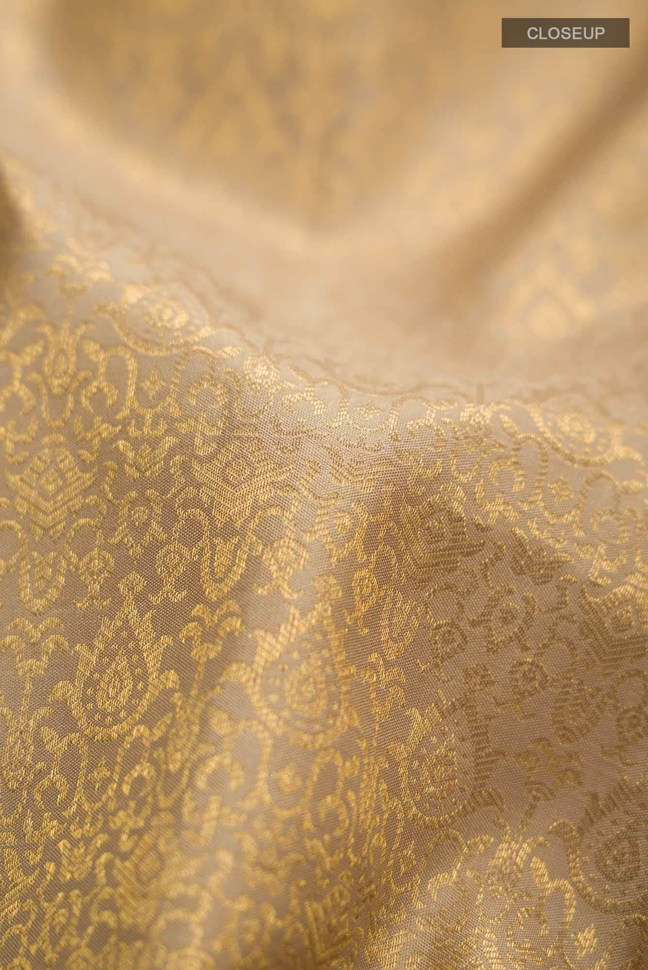 Beige Kanchipuram Silk Saree