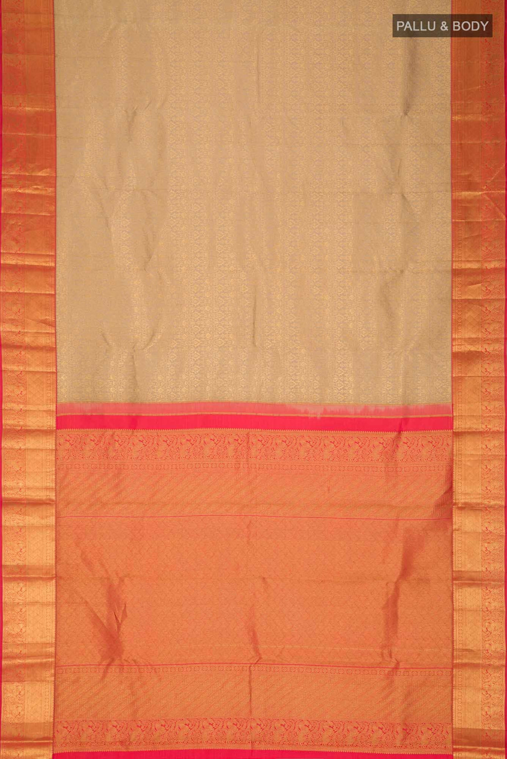 Beige Kanchipuram Silk Saree