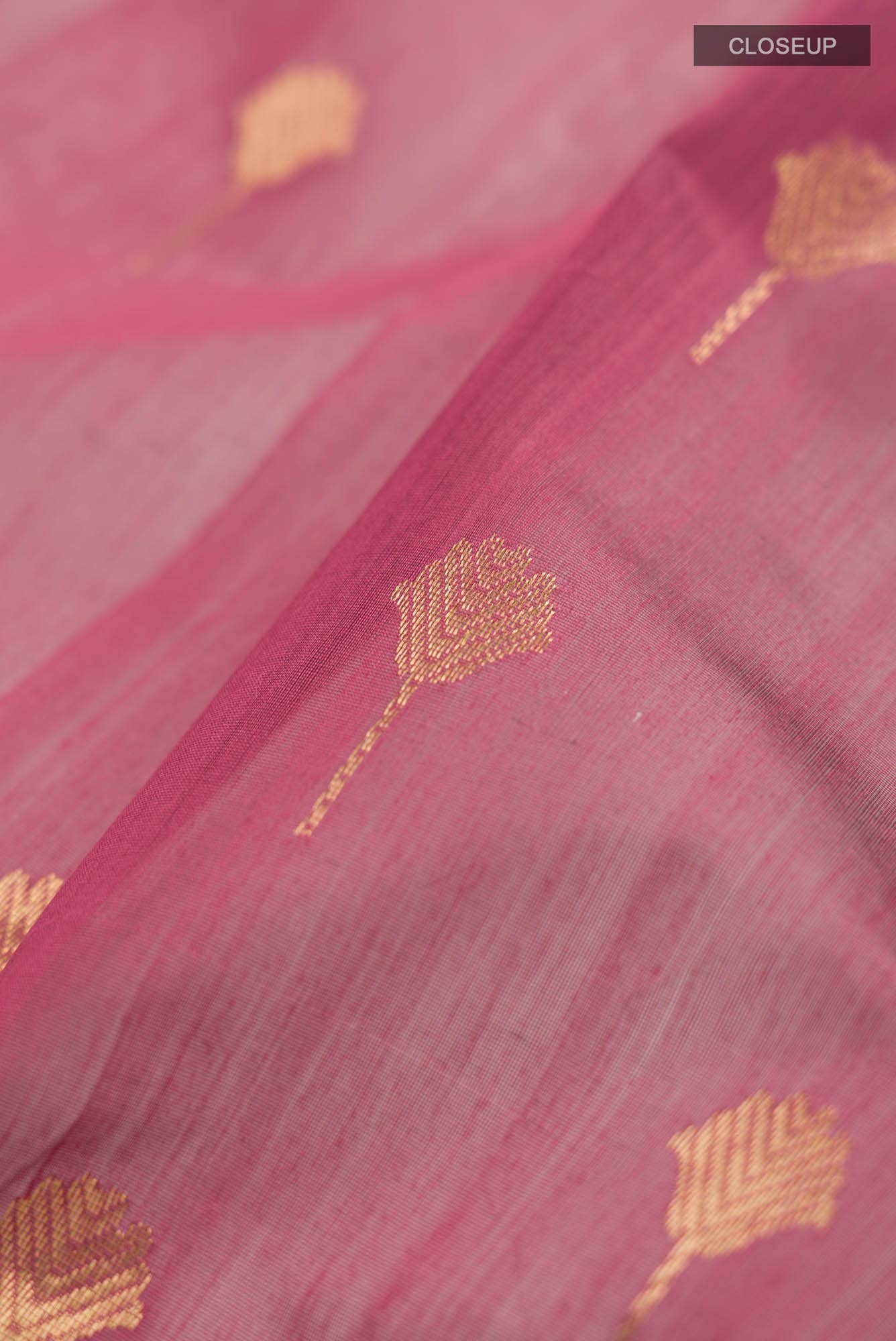 Coral Chanderi Silk Cotton Saree