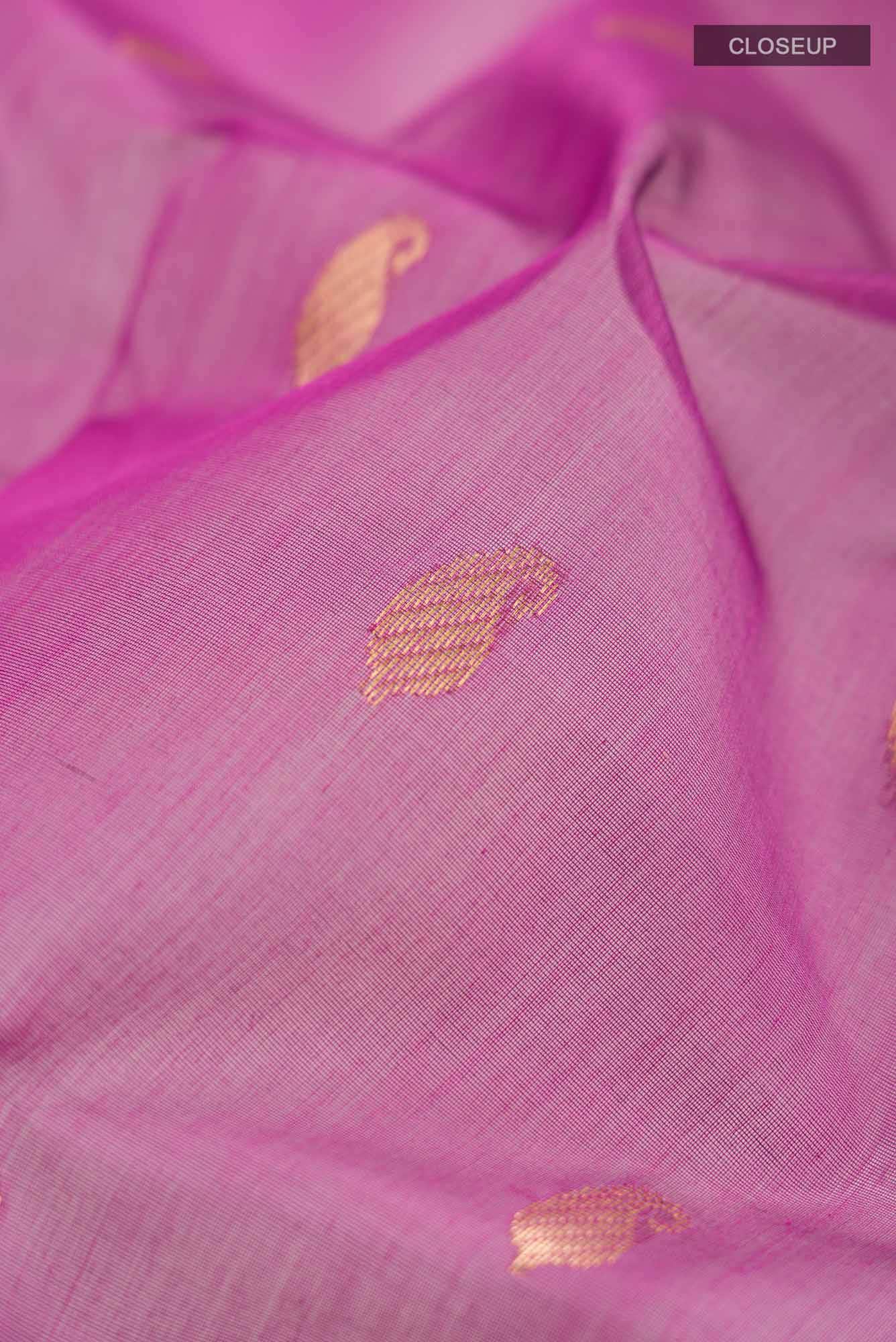 Light Magenta Chanderi Silk Cotton Saree