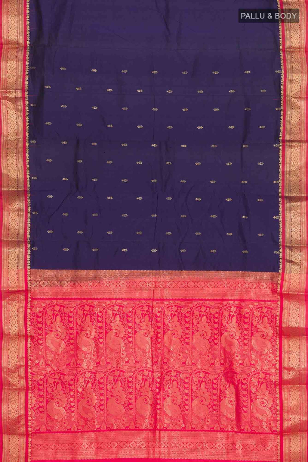Navy Blue Bangalore Silk Saree