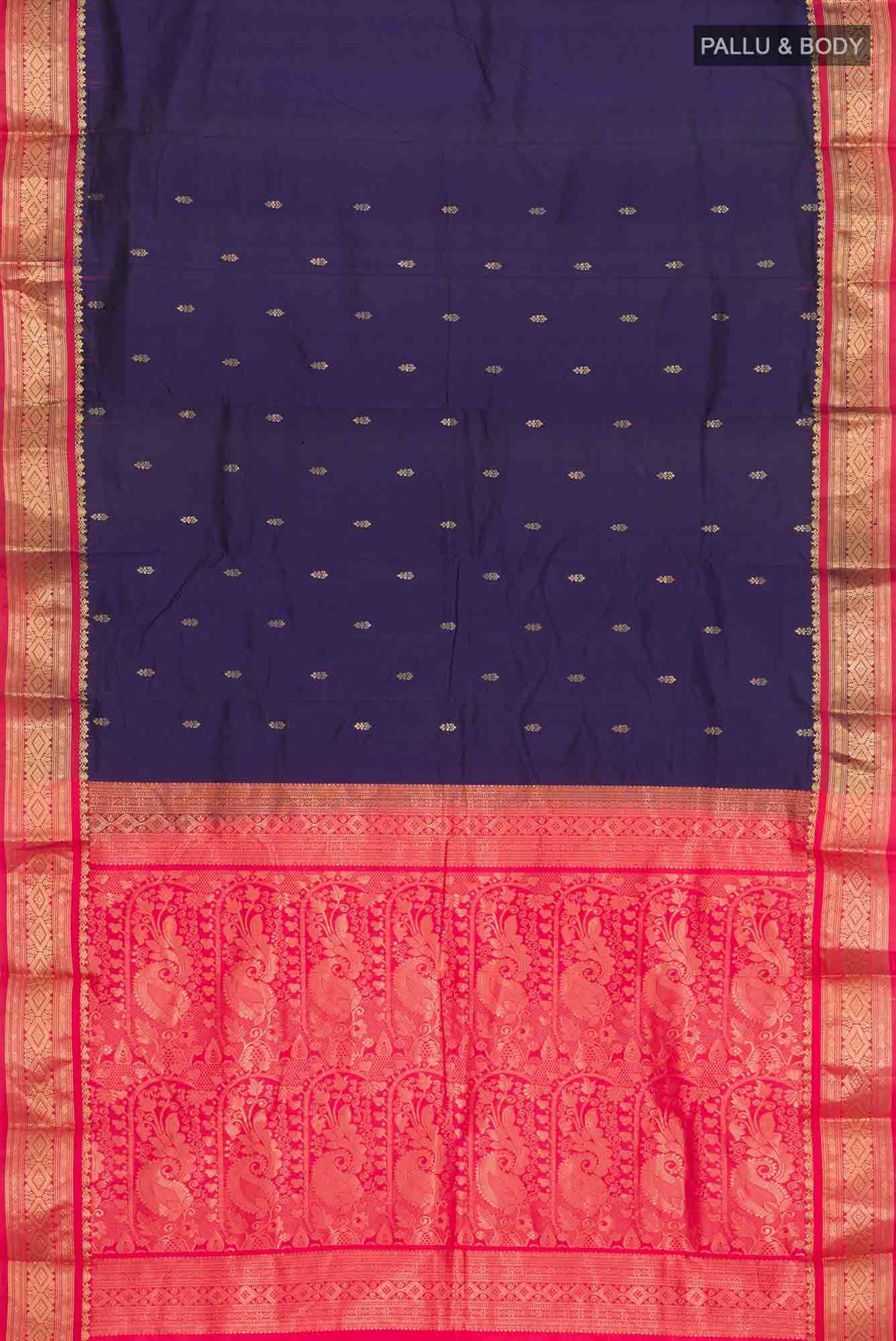Navy Blue Bangalore Silk Saree