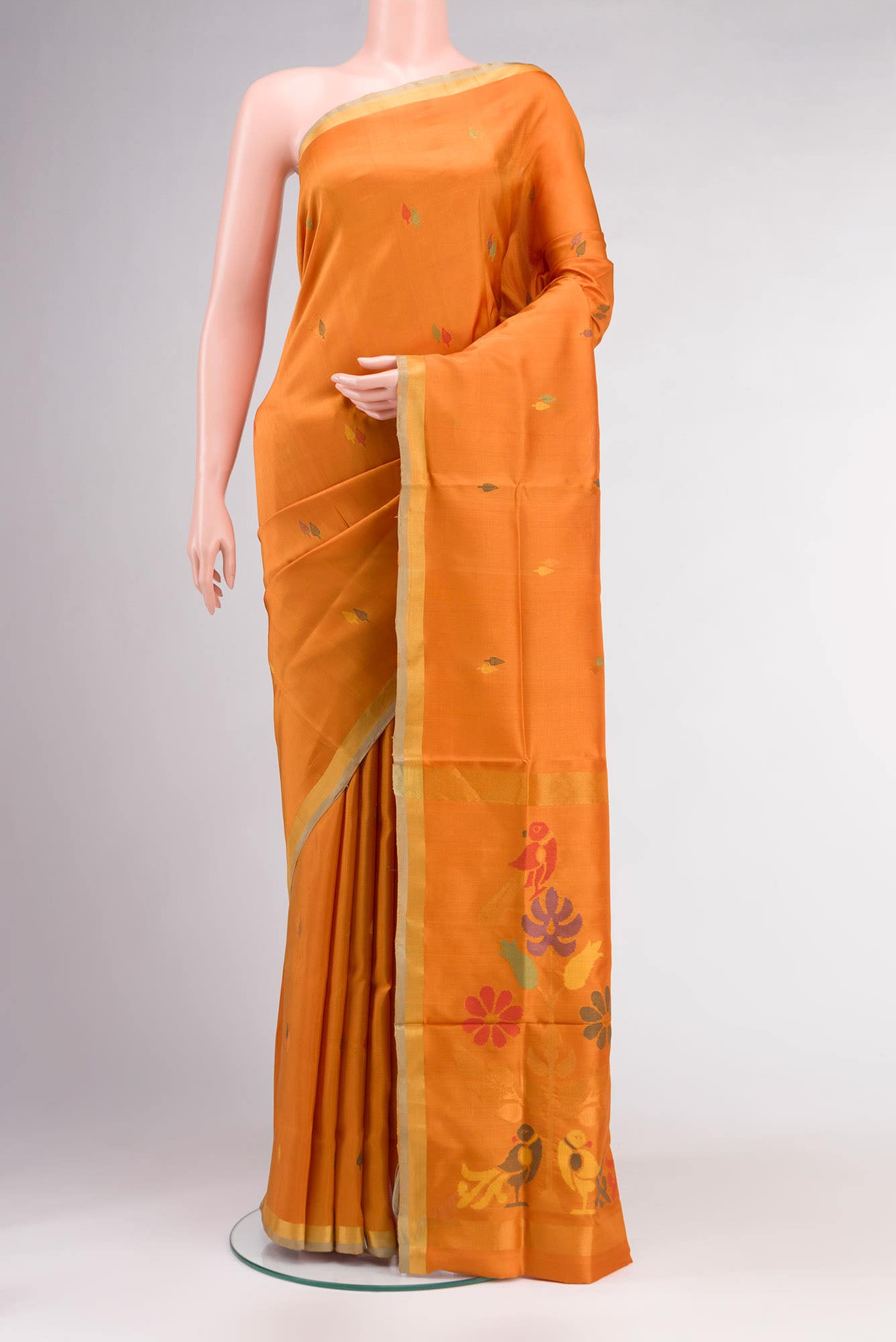 Orange Uppada Silk Saree