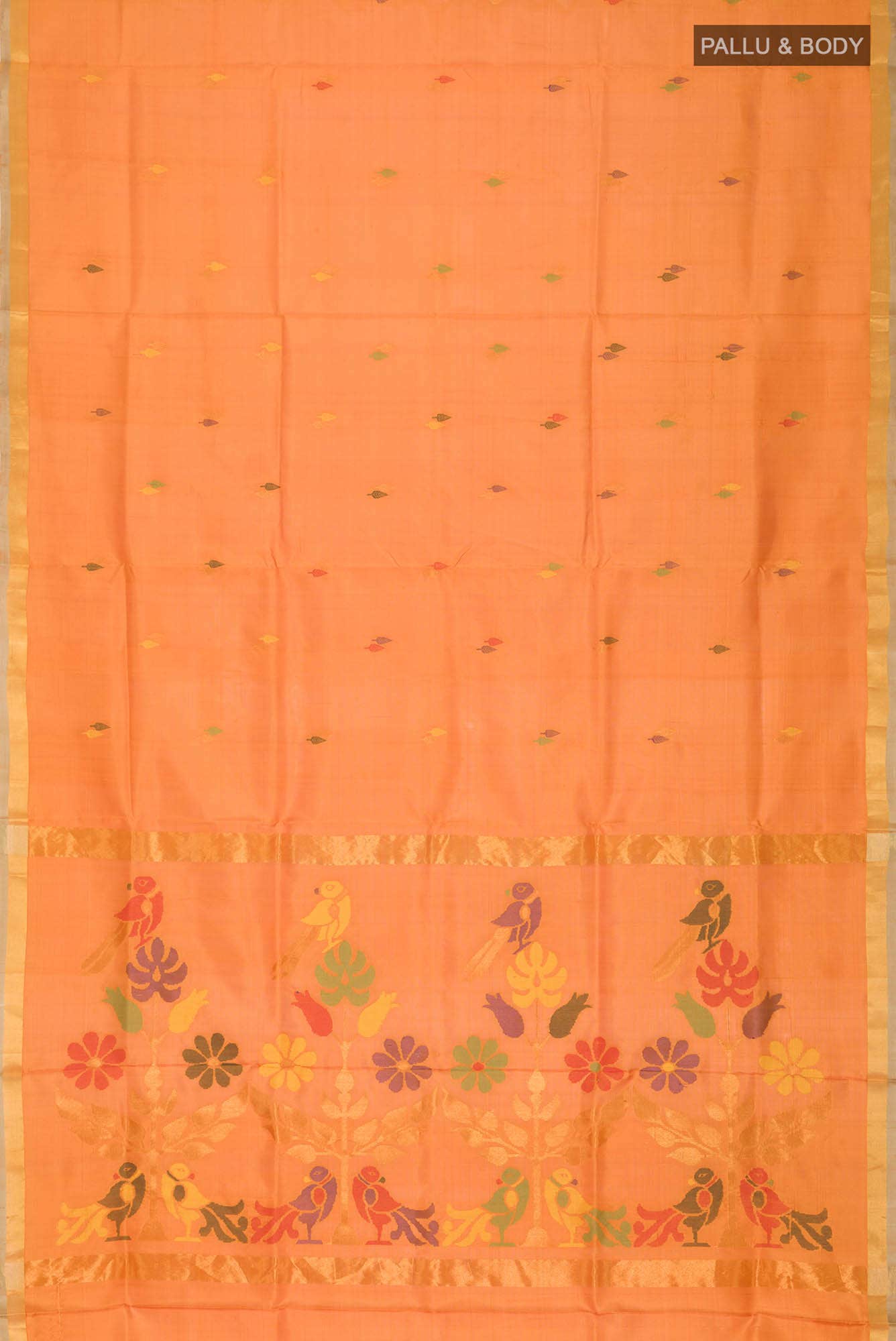 Orange Uppada Silk Saree