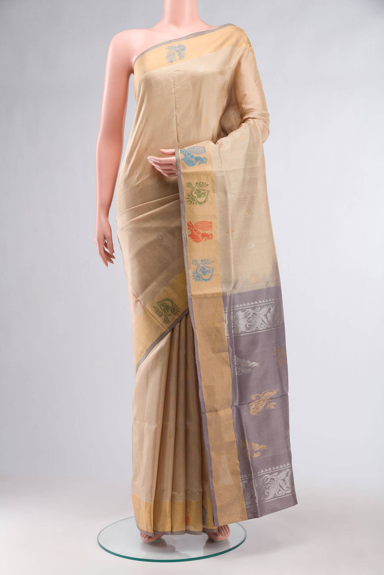 Beige Uppada Silk Saree