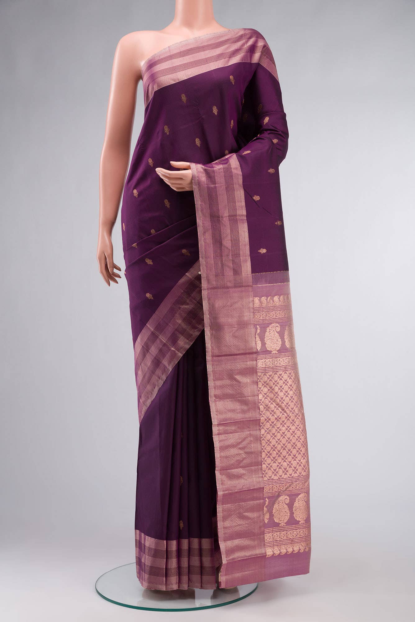 Burgundy Kanchipuram Silk Saree