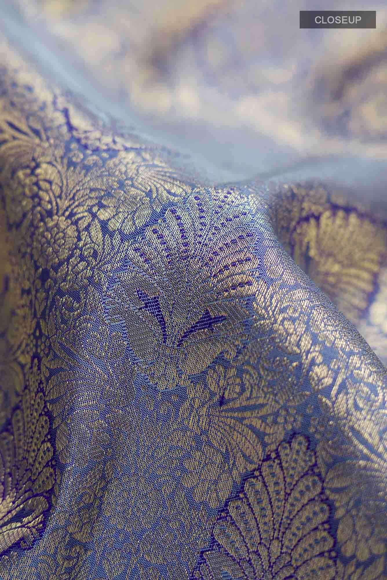 Blue Kanchipuram Silk Saree