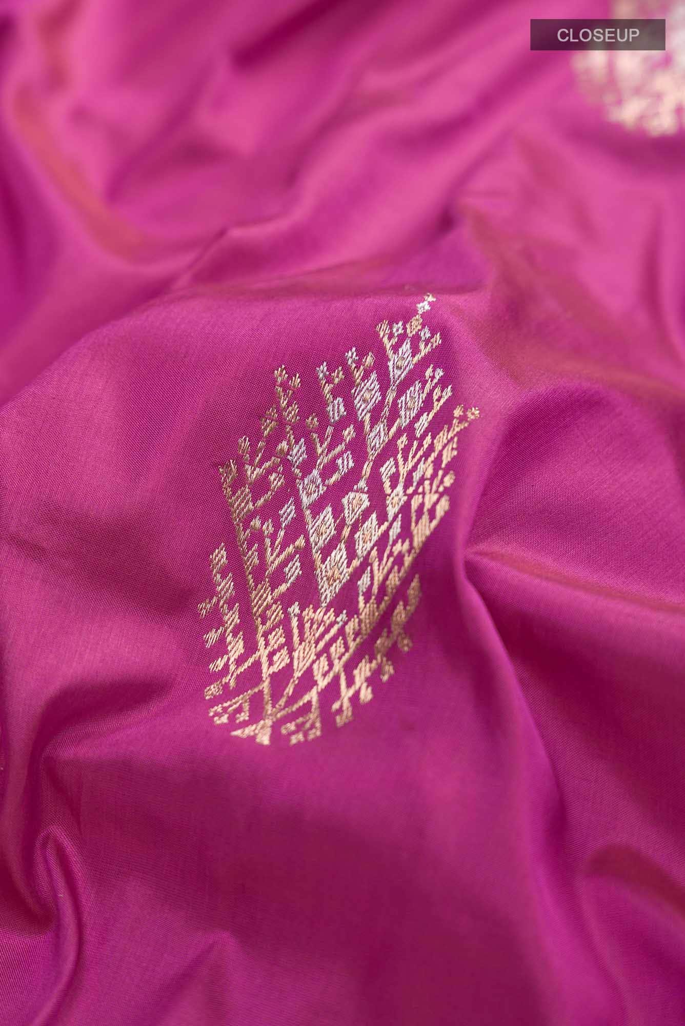Pink Banarasi Katan Silk Saree