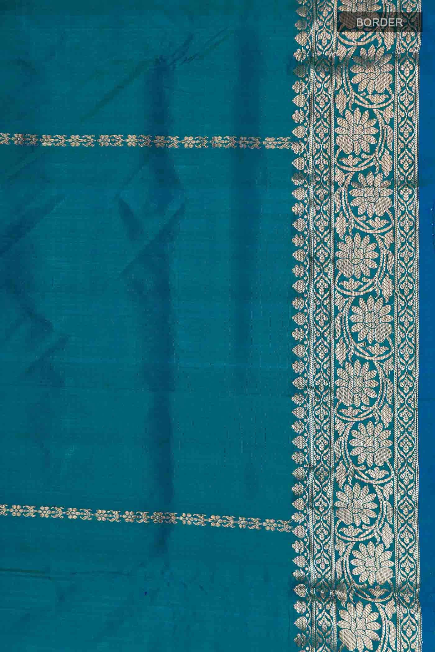 Blue Banarasi Katan Silk Saree