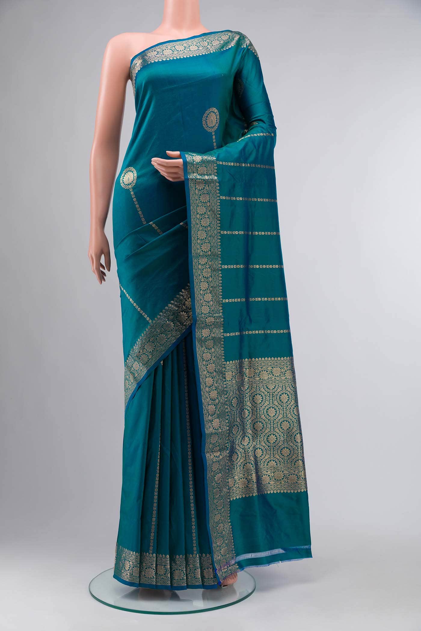 Blue Banarasi Katan Silk Saree