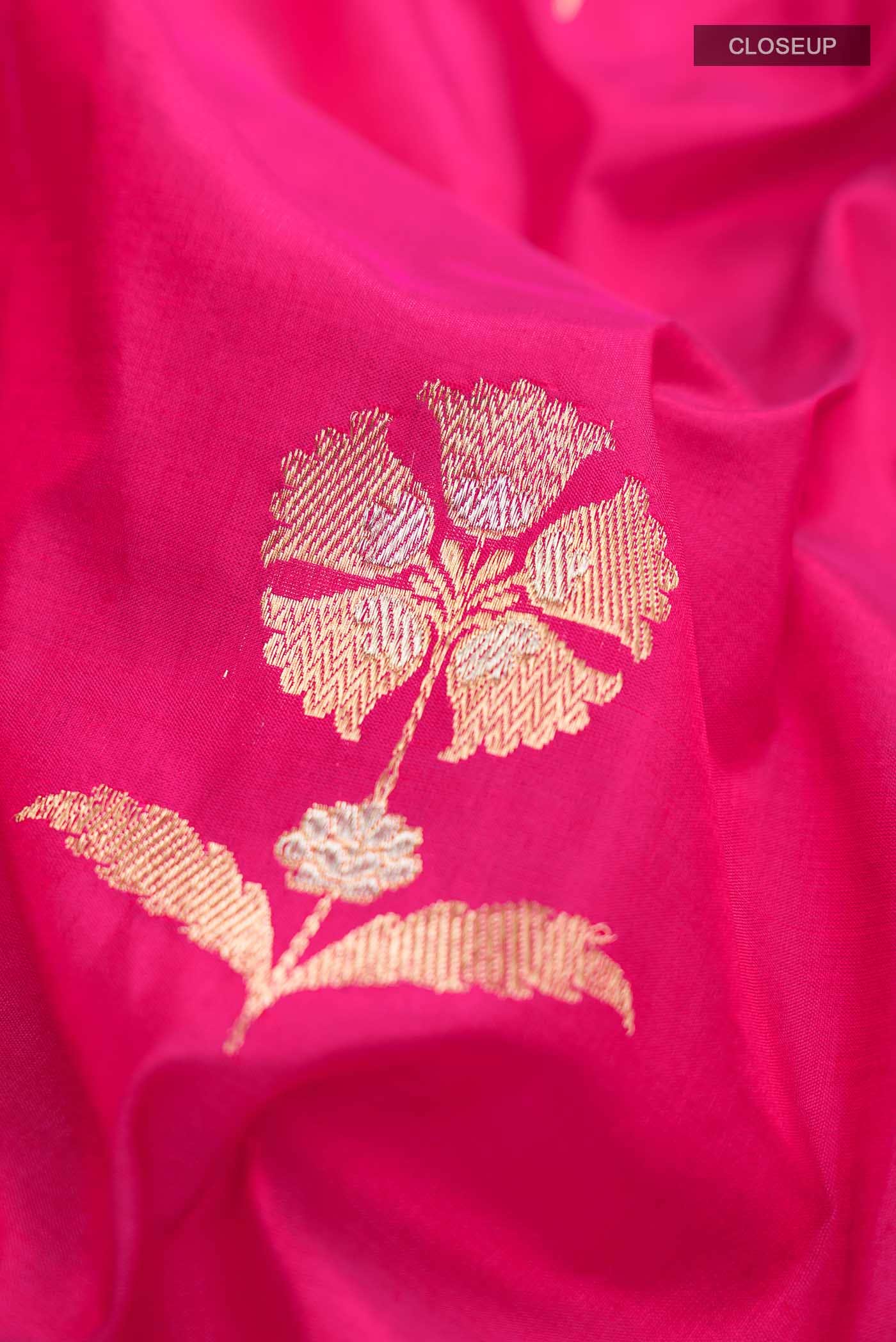 Pink Banarasi Katan Silk Saree
