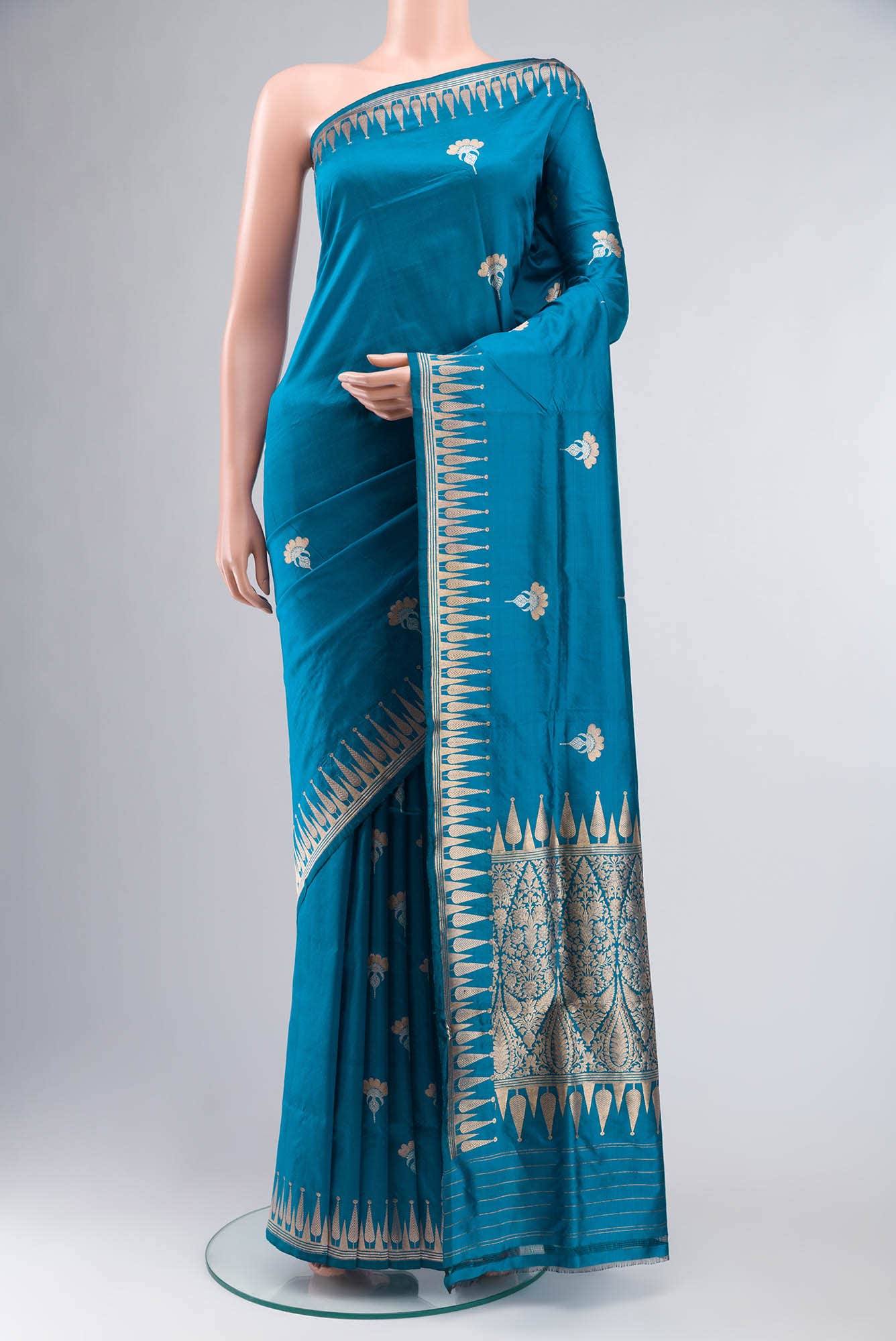 Blue Banarasi Katan Silk Saree