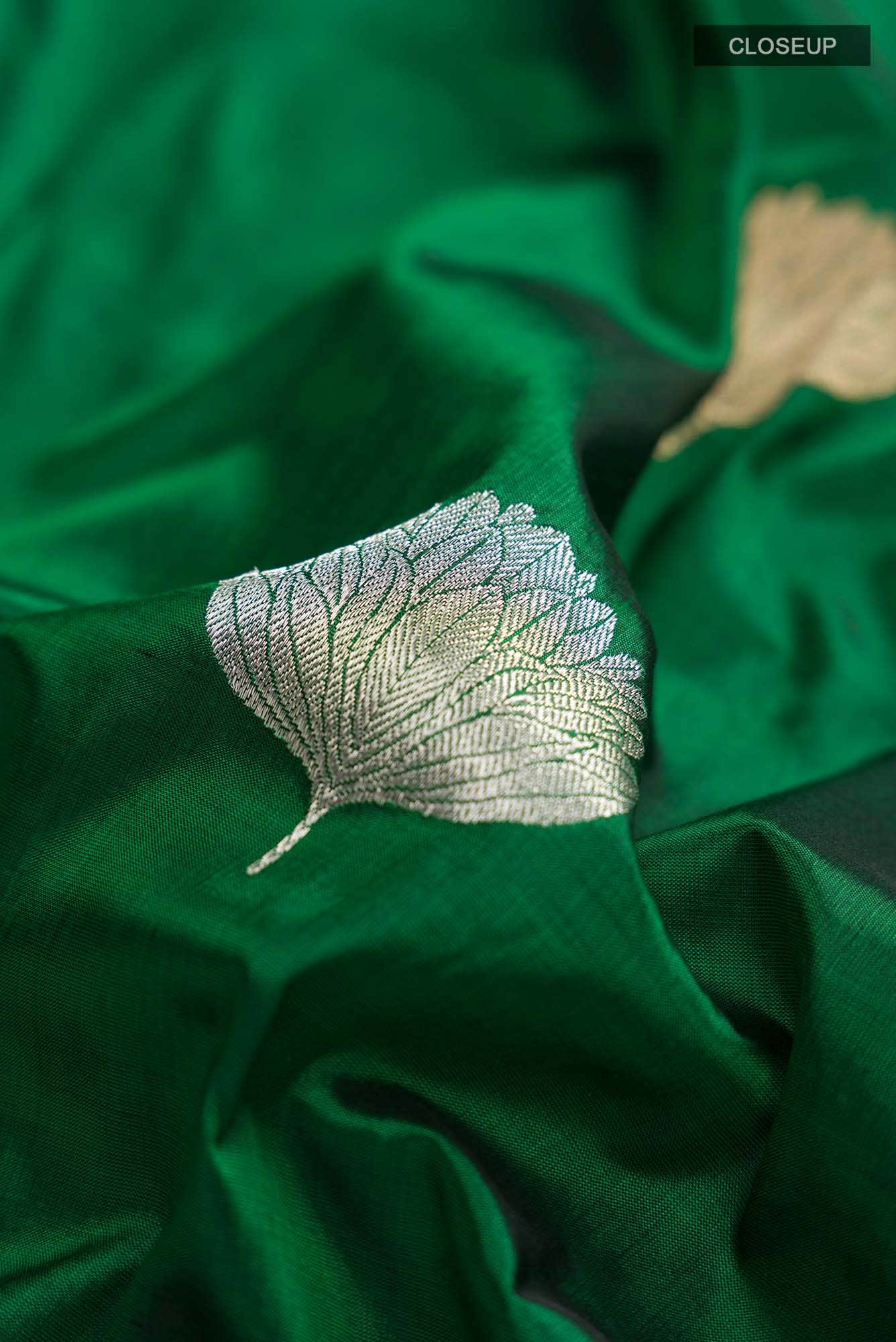 Green Banarasi Katan Silk Saree