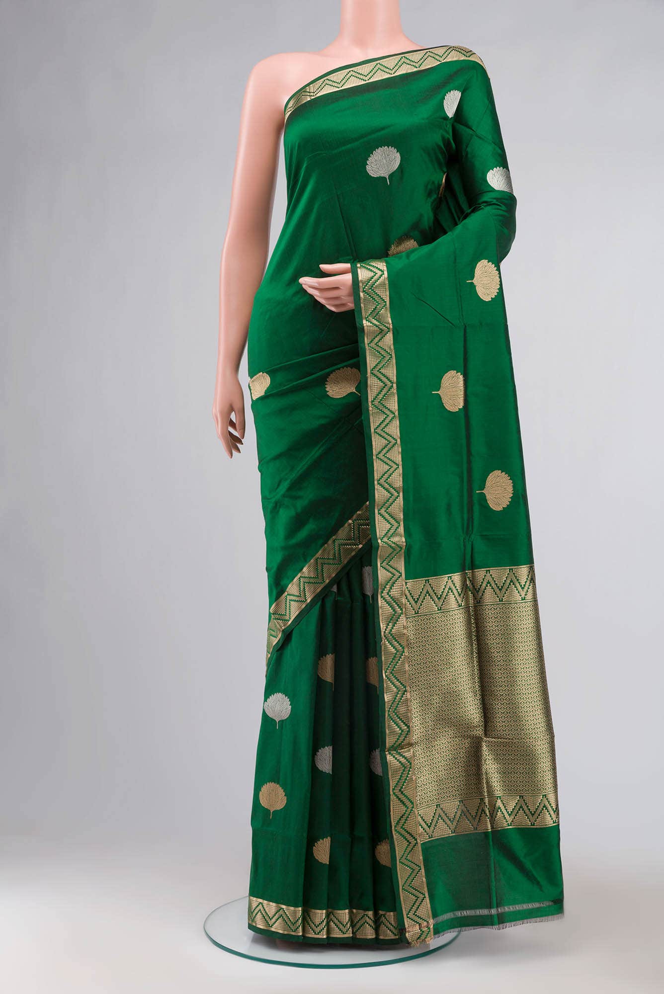 Green Banarasi Katan Silk Saree