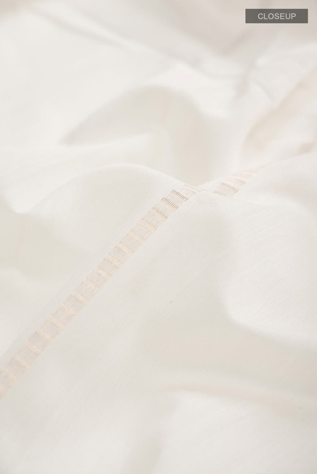 Off White Blended Maheshwari Silk Cotton Saree