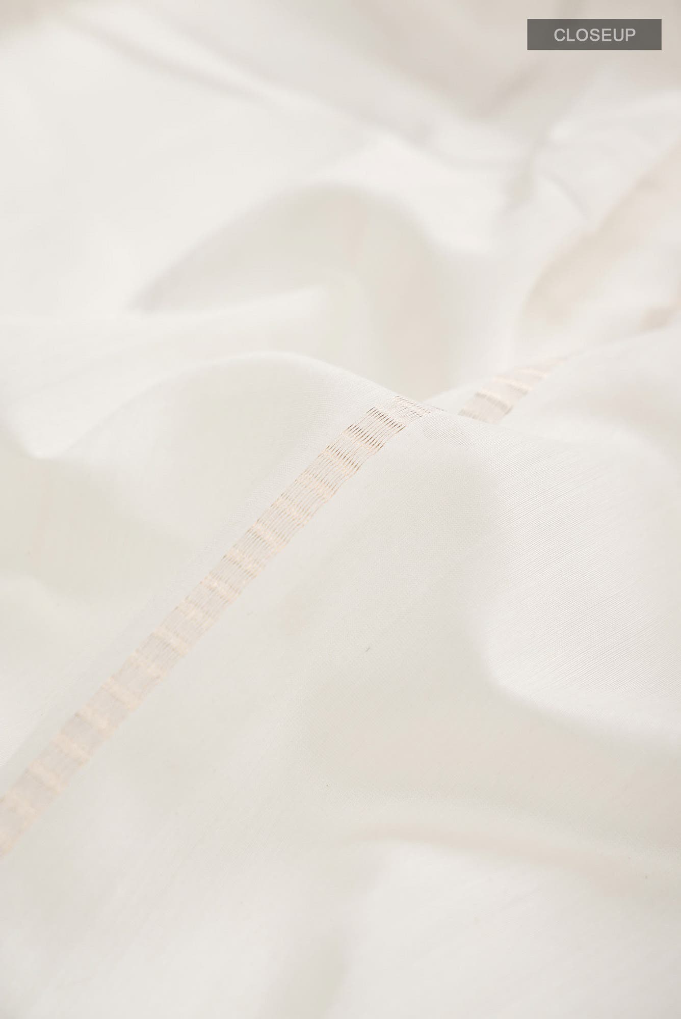 Off White Blended Maheshwari Silk Cotton Saree