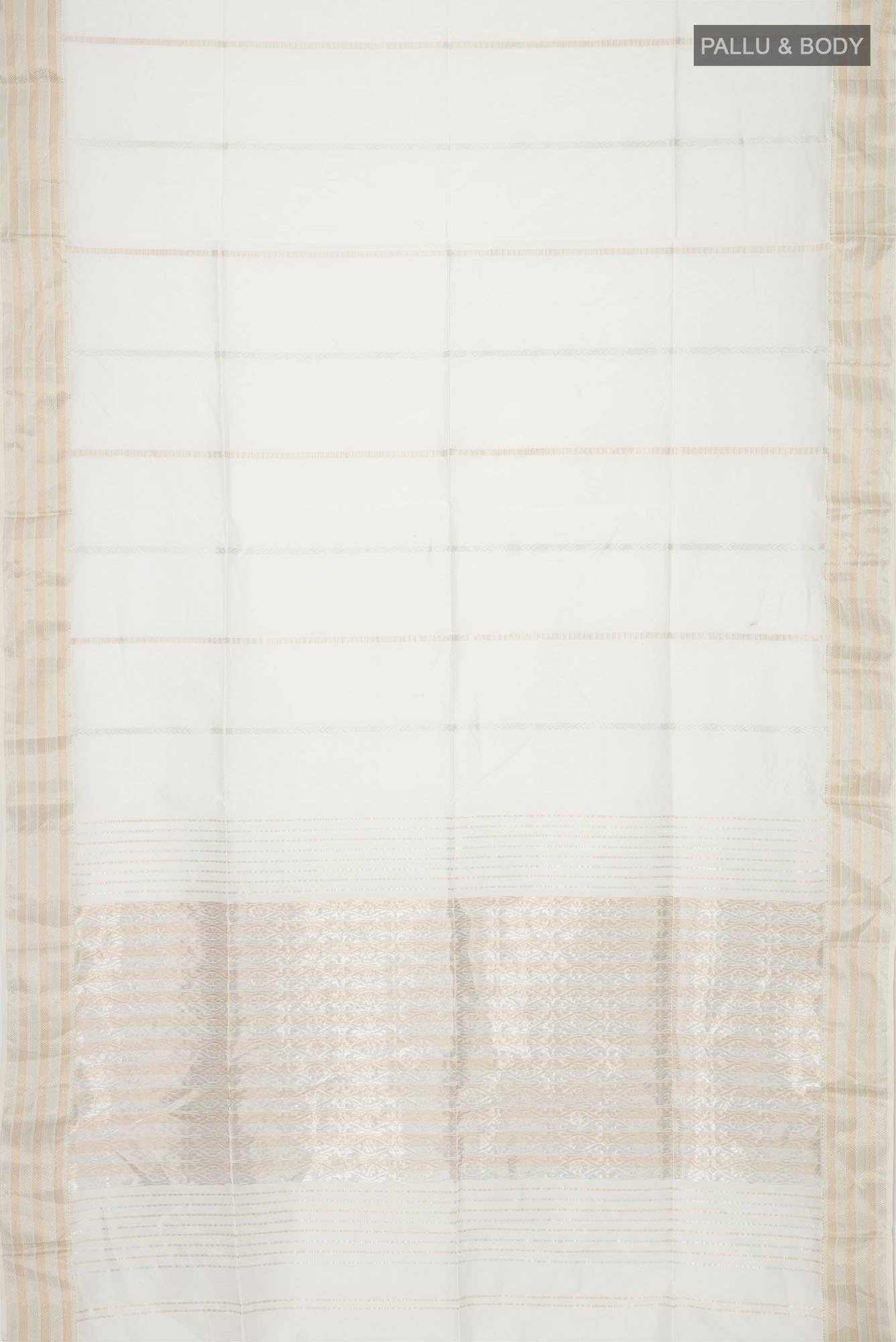 Off White Blended Maheshwari Silk Cotton Saree