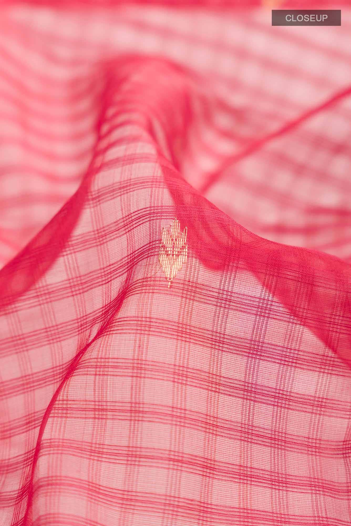 Red Maheshwari Silk Saree