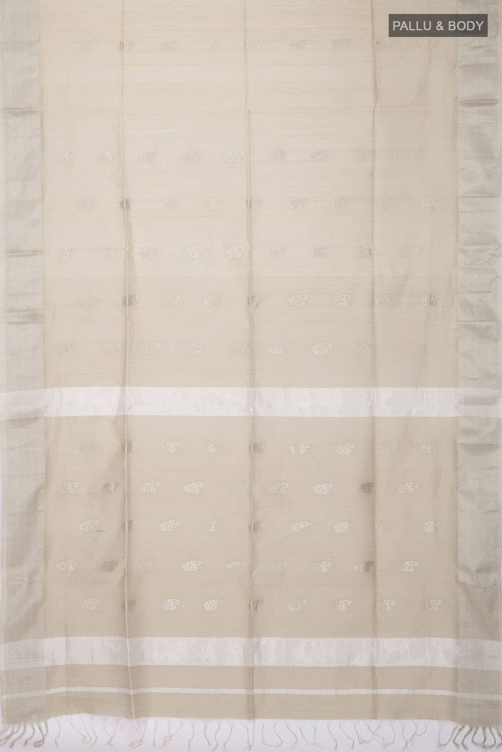 Beige Maheshwari Silk Cotton Saree