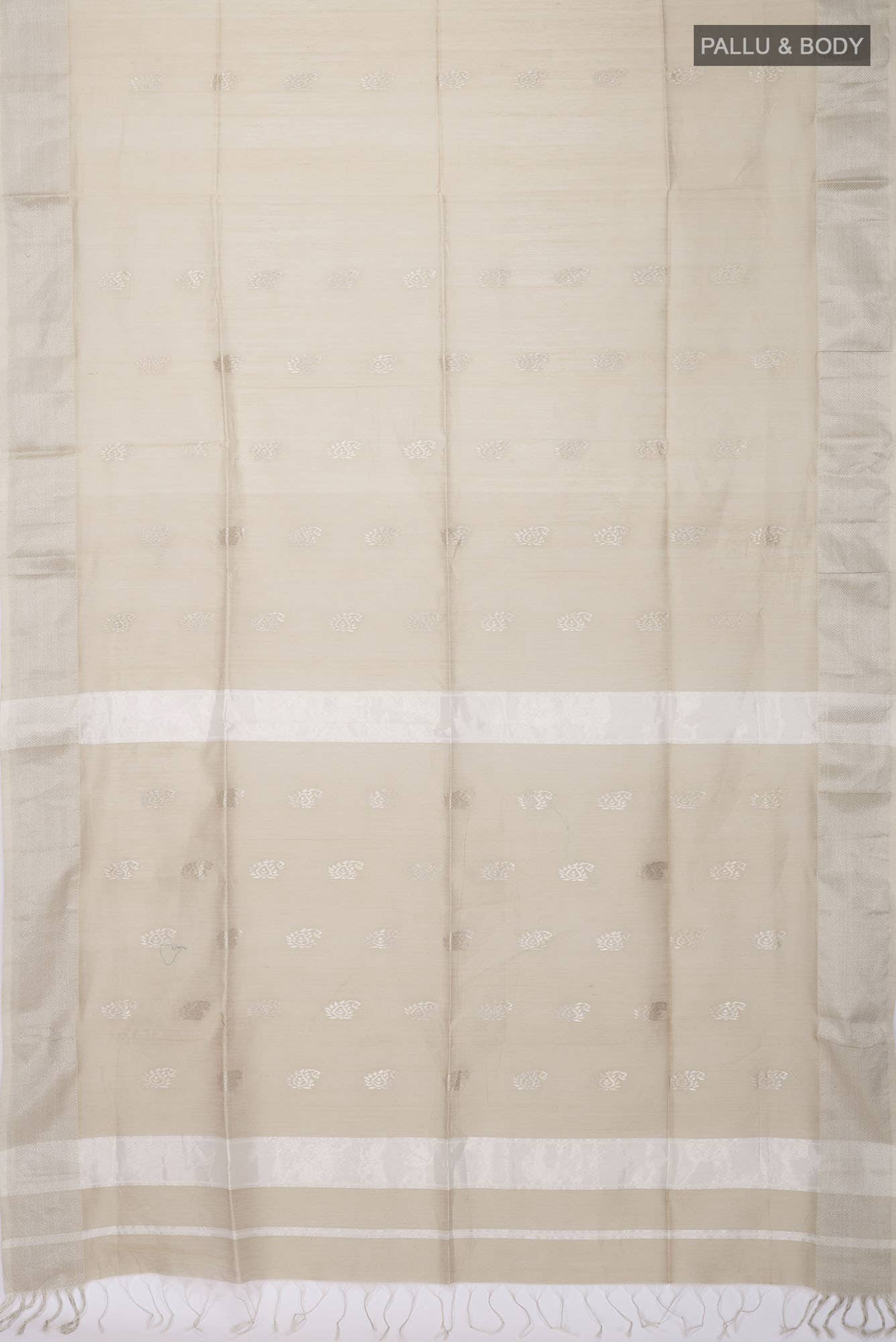 Beige Maheshwari Silk Cotton Saree