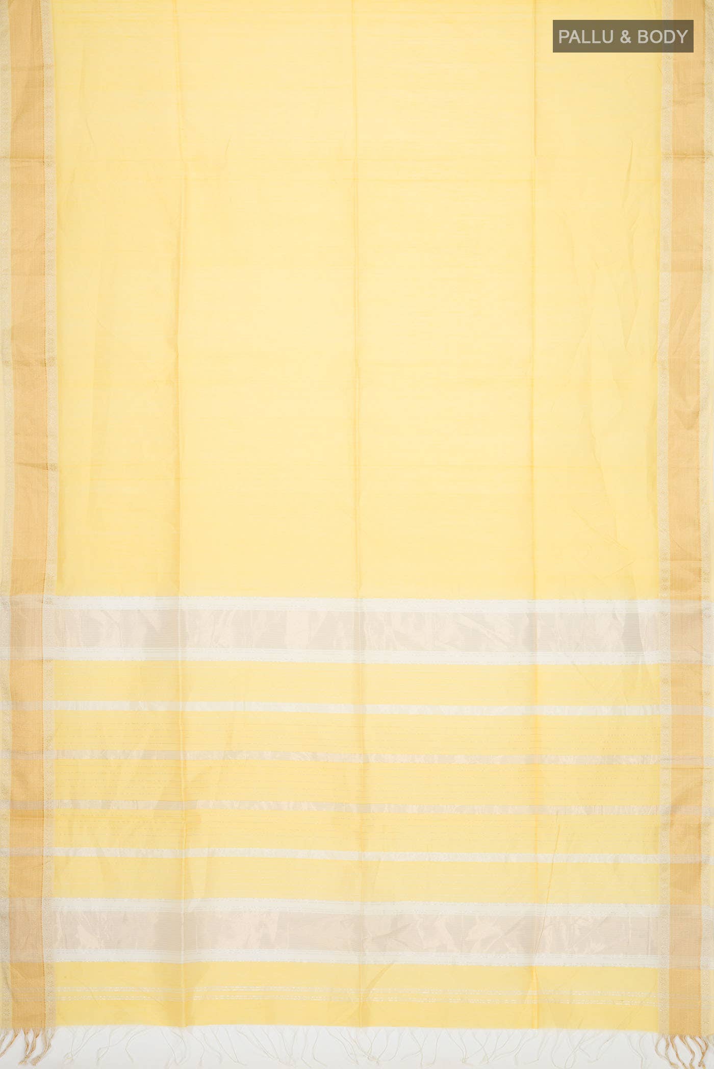Yellow Maheshwari Silk Cotton Saree